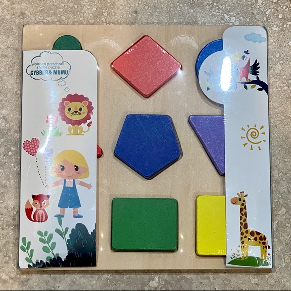 GYBBER&MUMU Other - Wood Preschool Colors & Shapes Puzzle